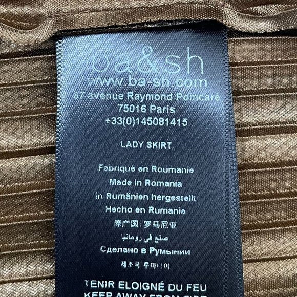 Ba&sh NEW Women's Metallic Poly Violet Tiered Pleated Midi Skirt Size 8 - Picture 13 of 16